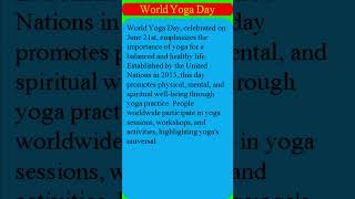 10 Lines essay on world yoga day | Essay on world yoga day  | world yoga day |