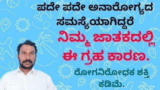 planet for bad health in kundali|ಪದೇ ಪದೇ ಅನಾರೋಗ್ಯದ ಸಮಸ್ಯೆಗೆ ಜಾತಕದಲ್ಲಿ ಈ ಗ್ರಹ ಕಾರಣ.