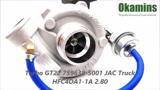 Turbo GT22 759638-5001 JAC Truck HFC4DA1-1A 2.80