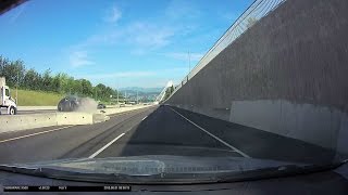 Crash on BC Highway 1 filmed on Dash Cam