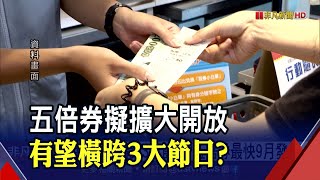 五倍券擴大電商白名單?納外送平台?\