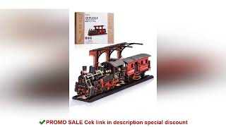 Robotime Rolife Steam Journey 3D Wooden Puzzle Traditional Train Model Pre-colored Design Wood Easy