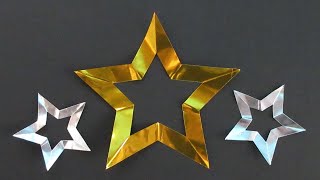 【折り紙】穴の開いた星の切り方【origami】How to cut a star with a hole