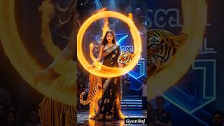 Woman and Tiger Fire 🔥 stunt show on AGT #agt #shortsfeed #youtubeshorts #ytshorts #viralshorts