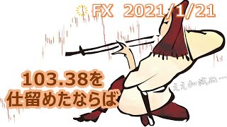 FX【ドル円予想】買い方の急所103.38を割り込んだことによる次の展開【210121ローソク足トレード手法】