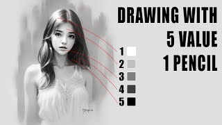 How to draw with 5 Value System for Portrait Drawing