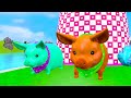 paint u0026 animals cow lion hippo tiger dinosaur fountain crossing transformation animal cartoon