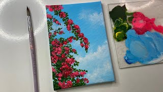 Easy Flower painting / acrylic painting tutorial/acrylic painting for beginners tutorial