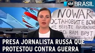 Jornalista russa é presa por protesto contra guerra na Ucrânia | SBT Brasil (10/08/22)