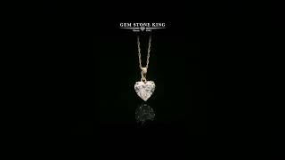 Gem Stone King 2 Ct Heart Shape Lab Grown Diamond Pendant in 14K Yellow Gold: F-G Color, VS1 Clarity