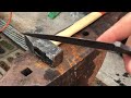 d2 steel knife cuts steel bar