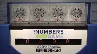 Midday Numbers Game Drawing: Tuesday, February 10, 2015