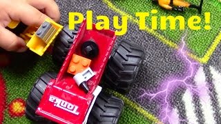 Toy Trucks for Children | Monster garbage truck, dump truck, matchbox, legos | JackJackPlays