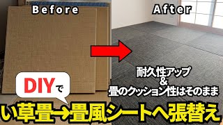 【DIY和室リフォーム】い草の畳を剥がして畳風シートに張り替えてみた