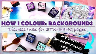HOW I COLOUR: BACKGROUNDS – My BEST Distress Ink Background Yet! SECRETS Revealed! | Adult Colouring
