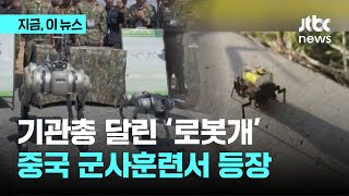 중국, 군사훈련서 기관총 달린 '로봇 개' 공개…'손톱 크기' 초소형 곤충로봇도 개발｜지금 이 뉴스