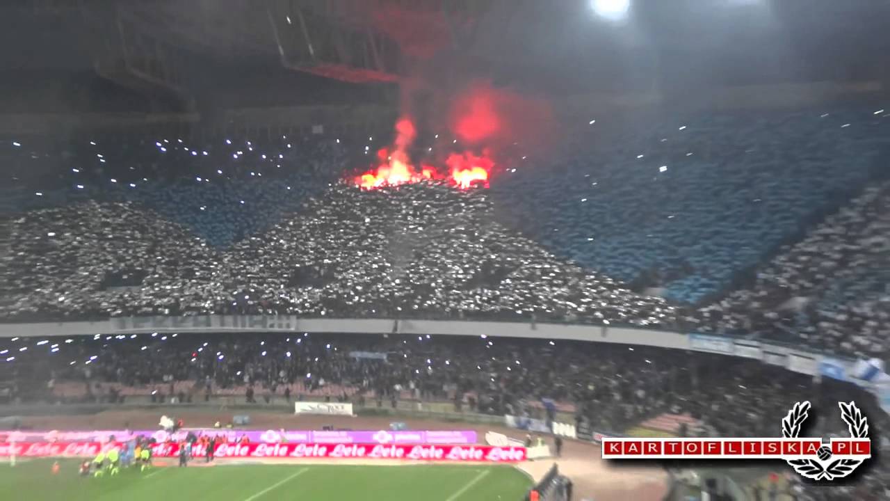 Napoli - Juventus Tifosi. Curva B (vesuvio) And Curva A Entering The ...