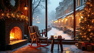 ☕ Warm Café Jazz \u0026 Fireplace Sounds 🎄 Relaxing Christmas Ambience for Focus \u0026 Productivity