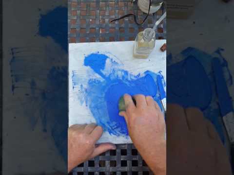 Making cobalt blue watercolor paint. Making cobalt blue watercolor paint.