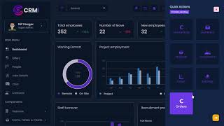 HRM Dashboard Bootstrap Admin Template with LTR Dark Theme