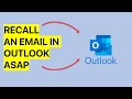 Outlook | How to Recall an Email Message in Outlook #Shorts