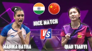 Quarterfinals‼️Qian Tianyi vs Manika Batra  WTT Highlights Super