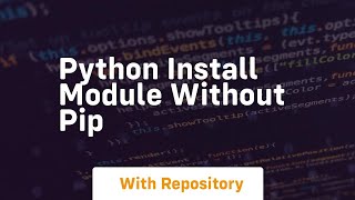 python install module without pip