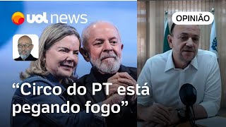 Governo fica em segundo plano enquanto circo do PT pega fogo com Gleisi x Edinho, diz Josias