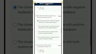 control system NPTEL answer | week 3 solution | july - dec 2021