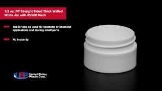 1/2 oz. PP Straight Sided Thick Walled White Jar with 43/400 Neck | U.S. PLASTIC CORPORATION®