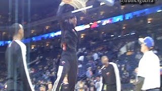 LeBron James dunks during Warmup