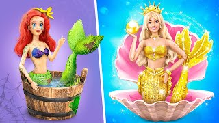 Rich vs Broke Barbie Mermaids / 31 Dolls DIYs