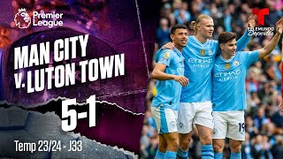 Manchester City v. Luton Town 5-1 - Highlights & Goles | Premier League | Telemundo Deportes