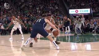 Luka with the cross on Giannis 😱 #nba, #shorts
