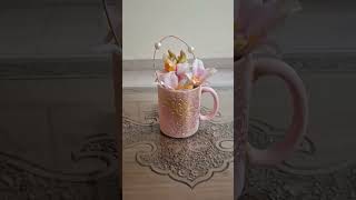 Floral embossed cup decoration idea #floraldecor #embossed #decor