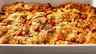 Savory Bread Pudding with Ham and Cheese - Dished #Shorts  #shorts