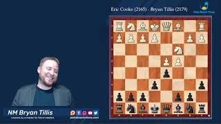 NM Eric Cooke vs. NM Bryan Tillis - Palm Beach Chess Club - Queen's Gambit Janowski Variation