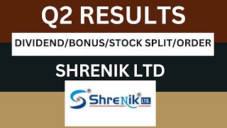 Shrenik Q2 results 2025 | shrenik results today | shrenik share latest new