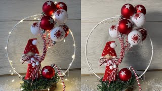 TUTORIAL CERCHIO LUMINOSO CON PALLINE DI NATALE E FOLLETTO