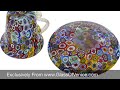 murano millefiori cup and saucer multicolor