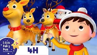 Wheels On The Sleigh Song | Four Hours of Little Baby Bum Nursery Rhymes and Songs