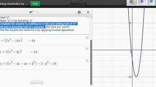 6 2 Solving Quadratics by Graphing and Completing the Square on Desmos