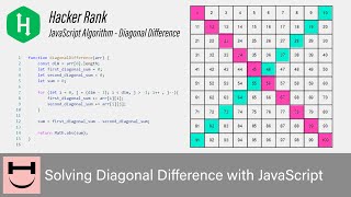 Solving Hackerrank's Diagonal Difference Problem Using JavaScript