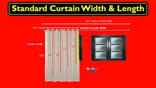 Standard Curtain Width & Length Size Chart With RODS Length And Measurements