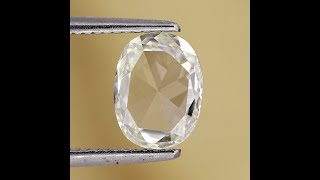 1.06 CT Fancy I Color Si Clarity Oval Shape Glittering Crystal Clear Polished Back Rose Cut Loose