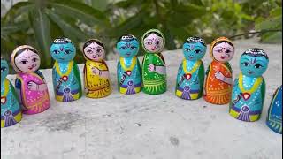 Radha Krishna Peg dolls Pair(5 sets)