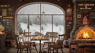 Winter Day at Cozy Coffee Shop Ambience ☕ Jazz Instrumental Music for Studying, Working and Relaxing