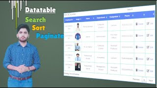 How to add Bootstrap in HTML | Bootstrap dataTable with Searching, Sorting and Pagination