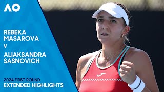 Rebeka Masarova v Aliaksandra Sasnovich Extended Highlights | Australian Open 2024 First Round