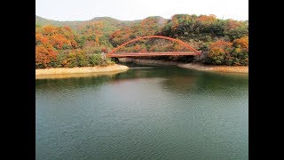 「動画」三日月山　長谷ダムふれ愛ロード秋の散策風景！長谷ダム公園～赤い橋（三日月湖）登山入り口往復２０１８